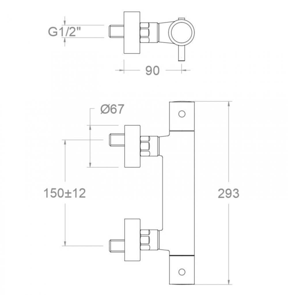 Ramon Soler - Grifo de ducha termostático Odisea cobre cepillado - BricoandPool