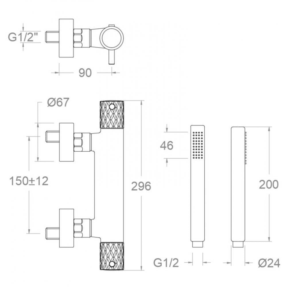 Ramon Soler - Grifo de ducha termostático Odisea Joya con equipo de ducha cromo - BricoandPool