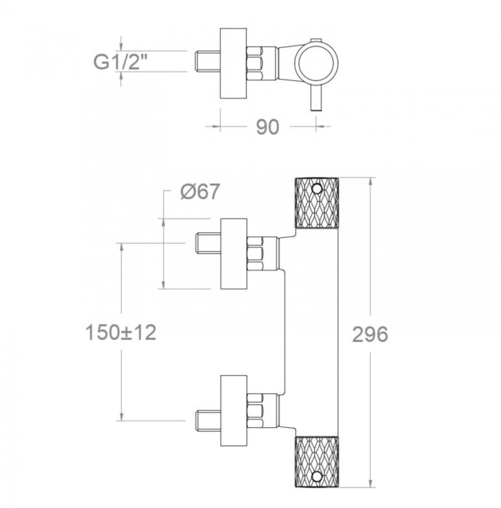 Ramon Soler - Grifo de ducha termostático Odisea Joya oro cepillado - BricoandPool