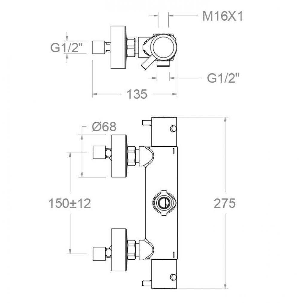 Ramon Soler - Grifo de ducha termostático Odisea oro cepillado - BricoandPool