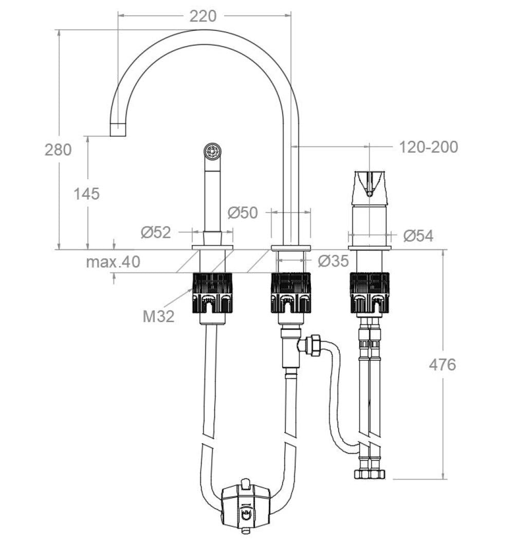 Ramon Soler - Grifo de fregadero de repisa Adagio cromo - BricoandPool