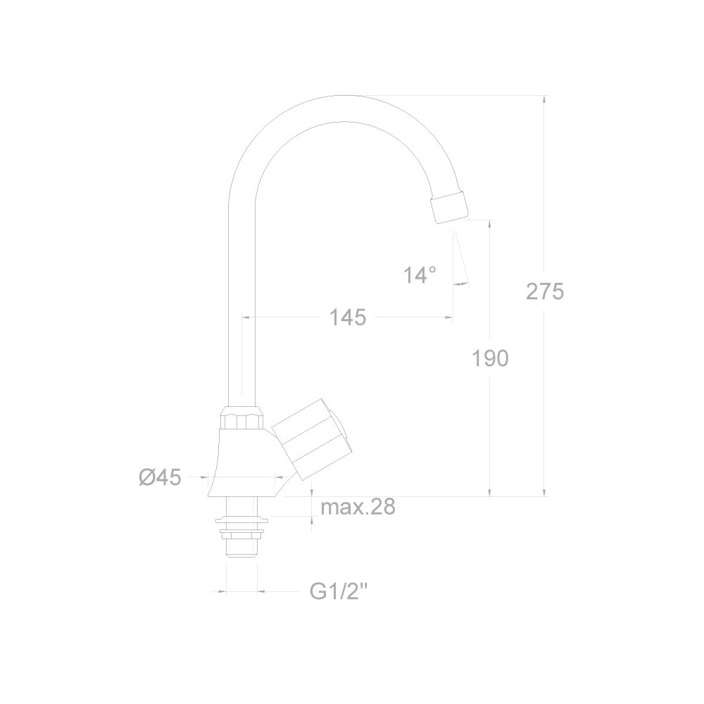 Ramon Soler - Grifo de fregadero Eco caño alto giratorio de tubo 1 agua fría cromo - BricoandPool
