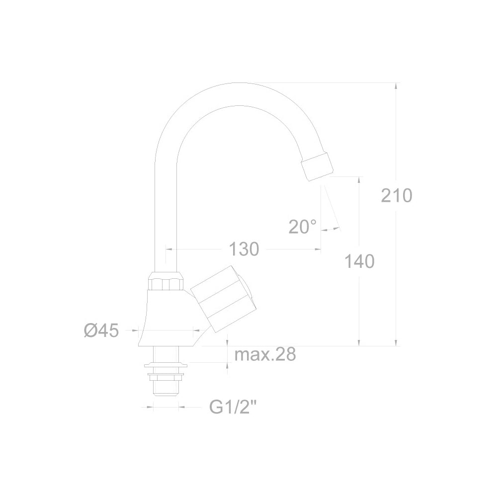 Ramon Soler - Grifo de fregadero Eco caño giratorio de tubo 1 agua fría cromo - BricoandPool