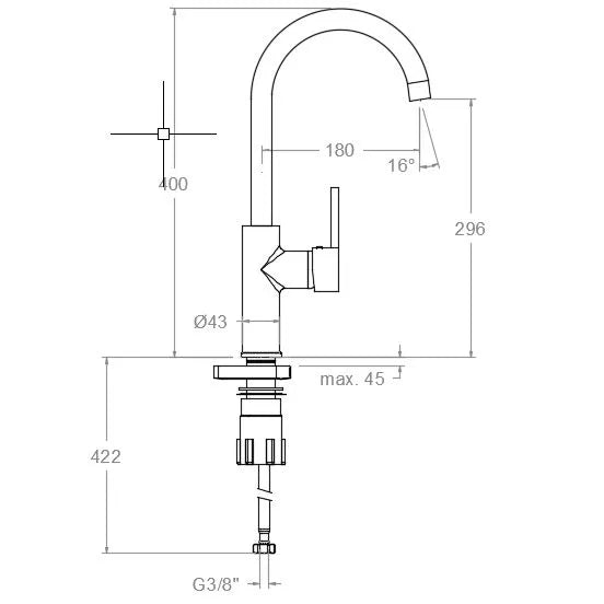 Ramon Soler - Grifo de fregadero monomando Drako con caño giratorio cobre cepillado - BricoandPool
