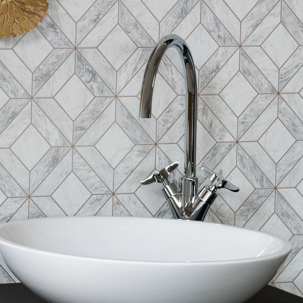 Ramon Soler - Grifo de lavabo alto bimando Adagio con caño giratorio 190 mm cromo - BricoandPool