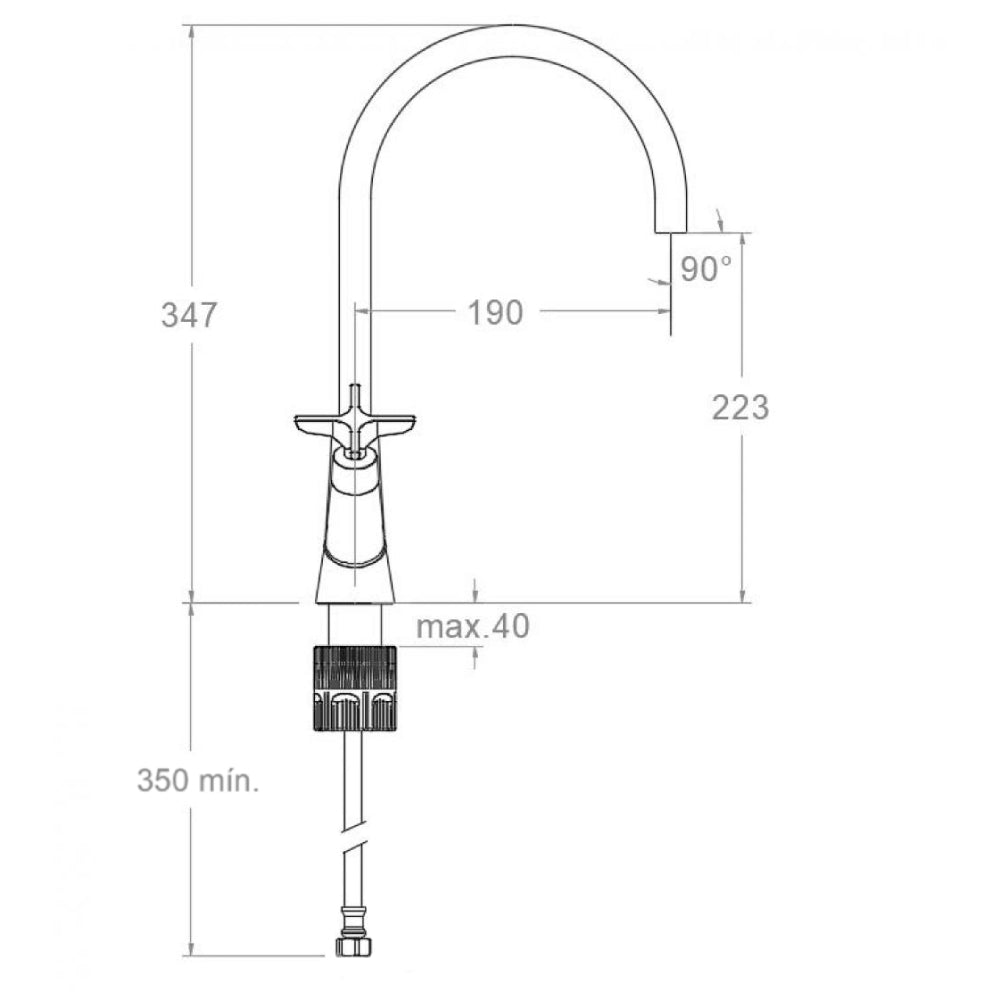 Ramon Soler - Grifo de lavabo bimando Adagio con caño giratorio 190 mm grafito - BricoandPool