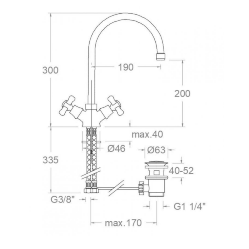 Ramon Soler - Grifo de lavabo bimando Gaudí cromo - BricoandPool