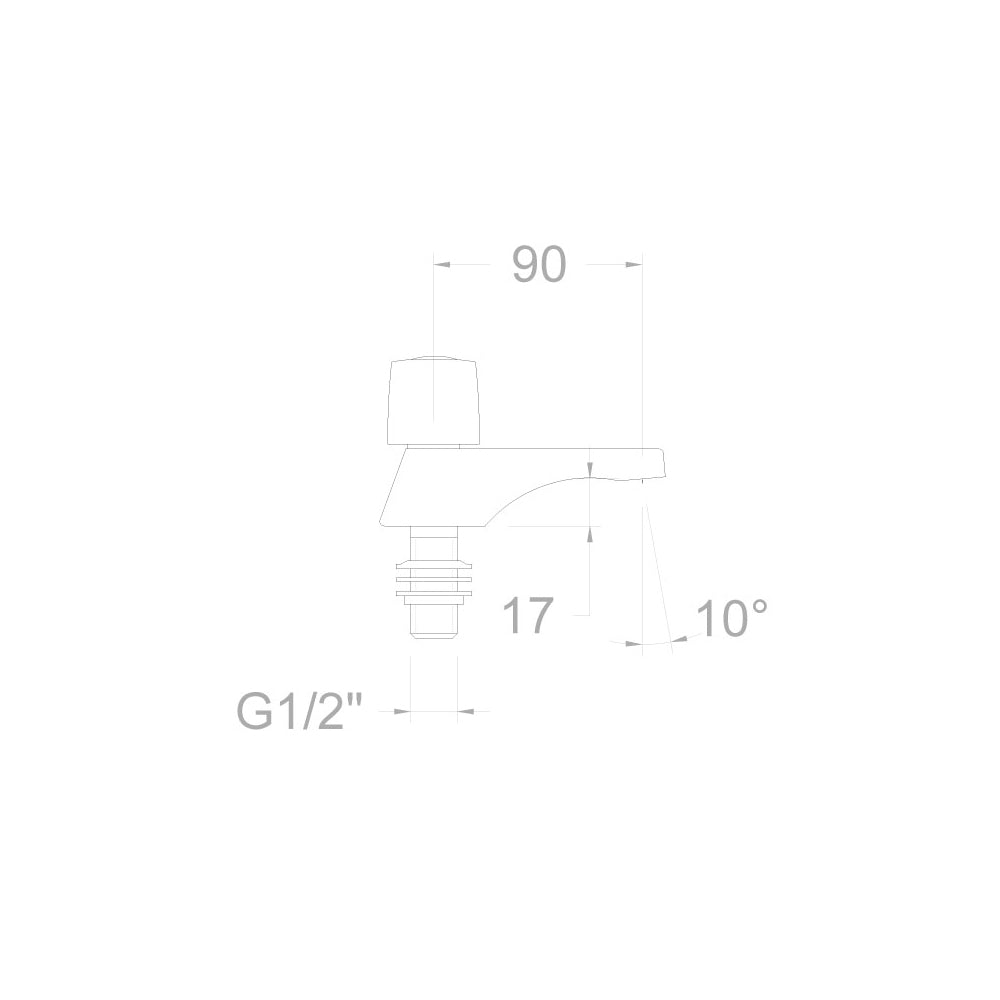 Ramon Soler - Grifo de lavabo de agua caliente Eco caño recto cromo - BricoandPool