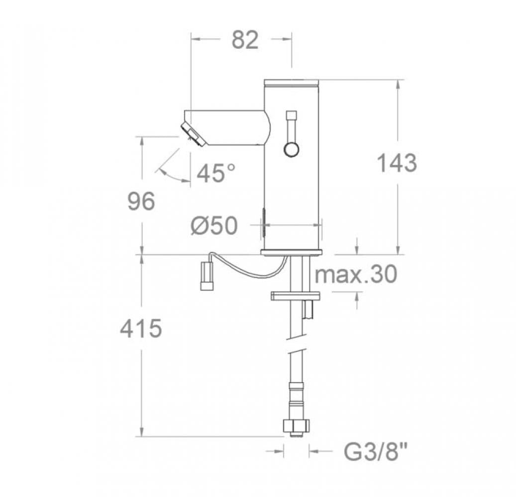 Ramon Soler - Grifo de lavabo electrónico Soltronic de dos aguas fría y caliente cromo - BricoandPool
