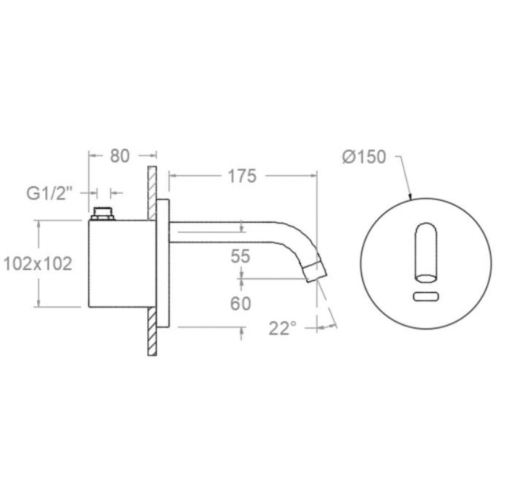 Ramon Soler - Grifo de lavabo empotrado electrónico Soltronic de un agua cromo - BricoandPool