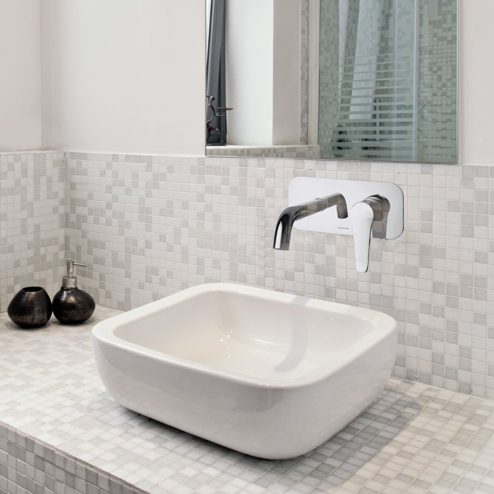 Ramon Soler - Grifo de lavabo empotrado mural monomando Ypsilon Plus con placa y caño 19 cm cromo - BricoandPool