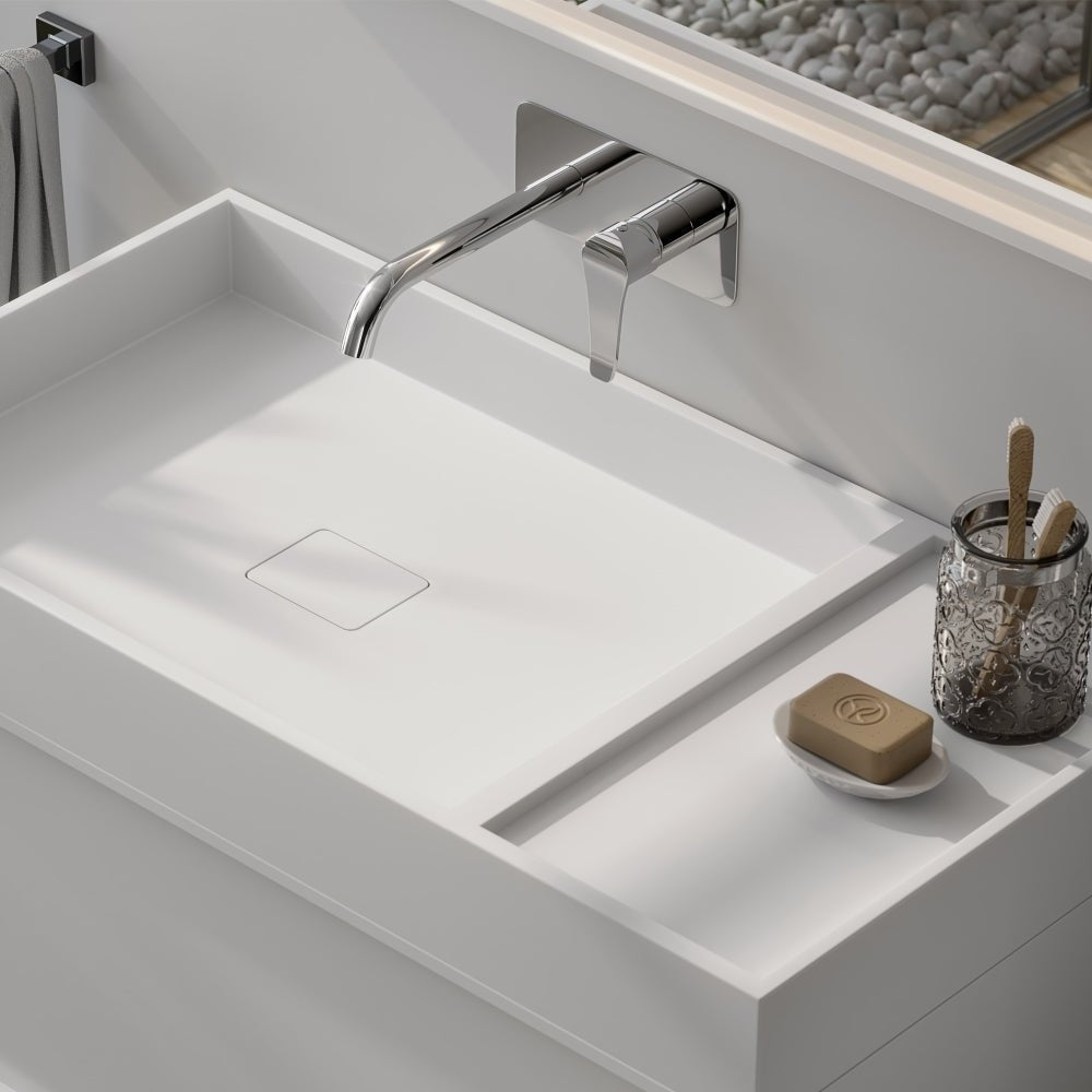 Ramon Soler - Grifo de lavabo empotrado mural monomando Ypsilon Plus con placa y caño 24 cm cromo - BricoandPool