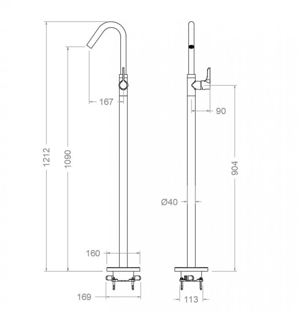 Ramon Soler - Grifo de lavabo monomando Adagio base - columna cromo - BricoandPool