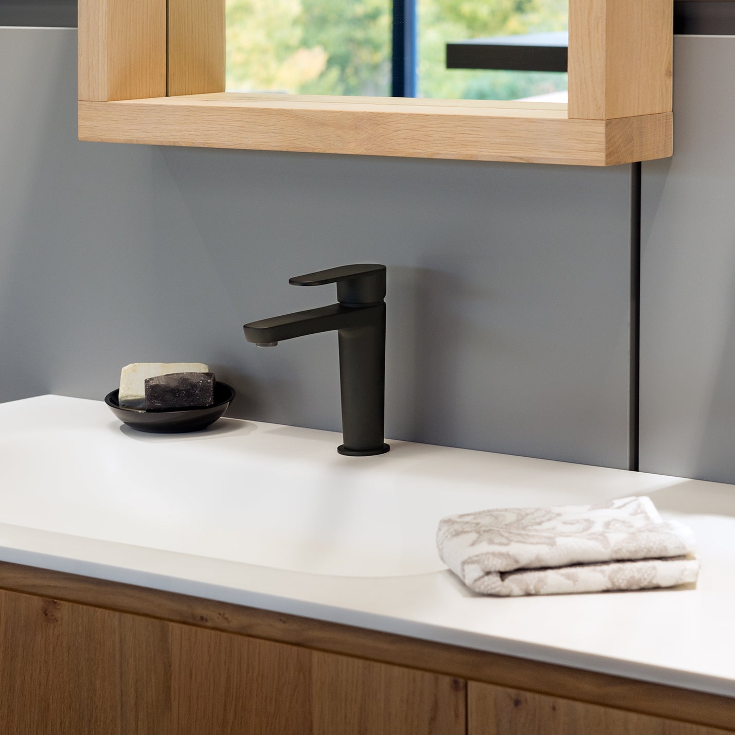 Ramon Soler - Grifo de lavabo monomando Alexia negro mate - BricoandPool