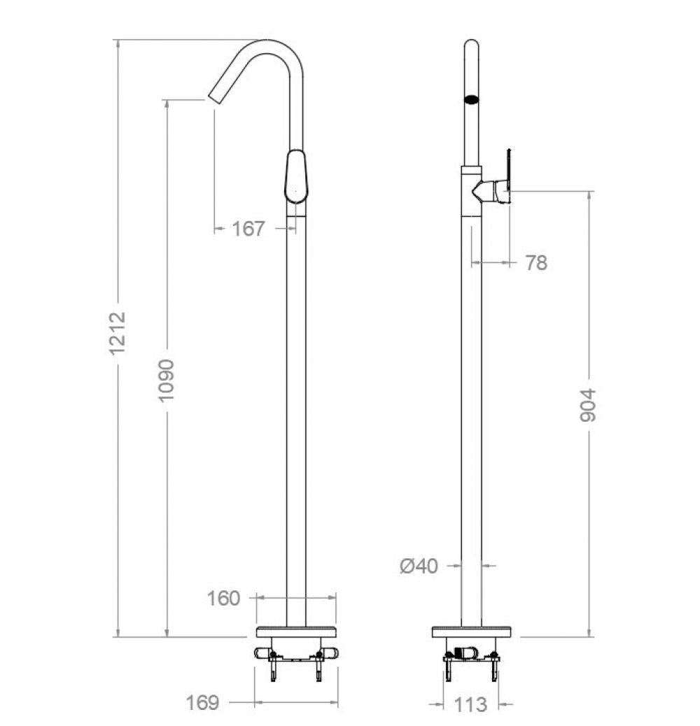 Ramon Soler - Grifo de lavabo monomando Alexia oro cepillado - BricoandPool