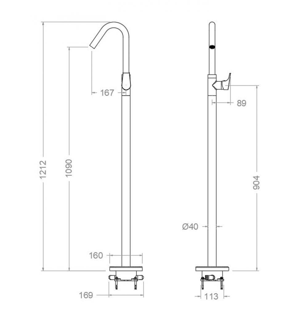 Ramon Soler - Grifo de lavabo monomando de columna Urban Chic cromo - BricoandPool