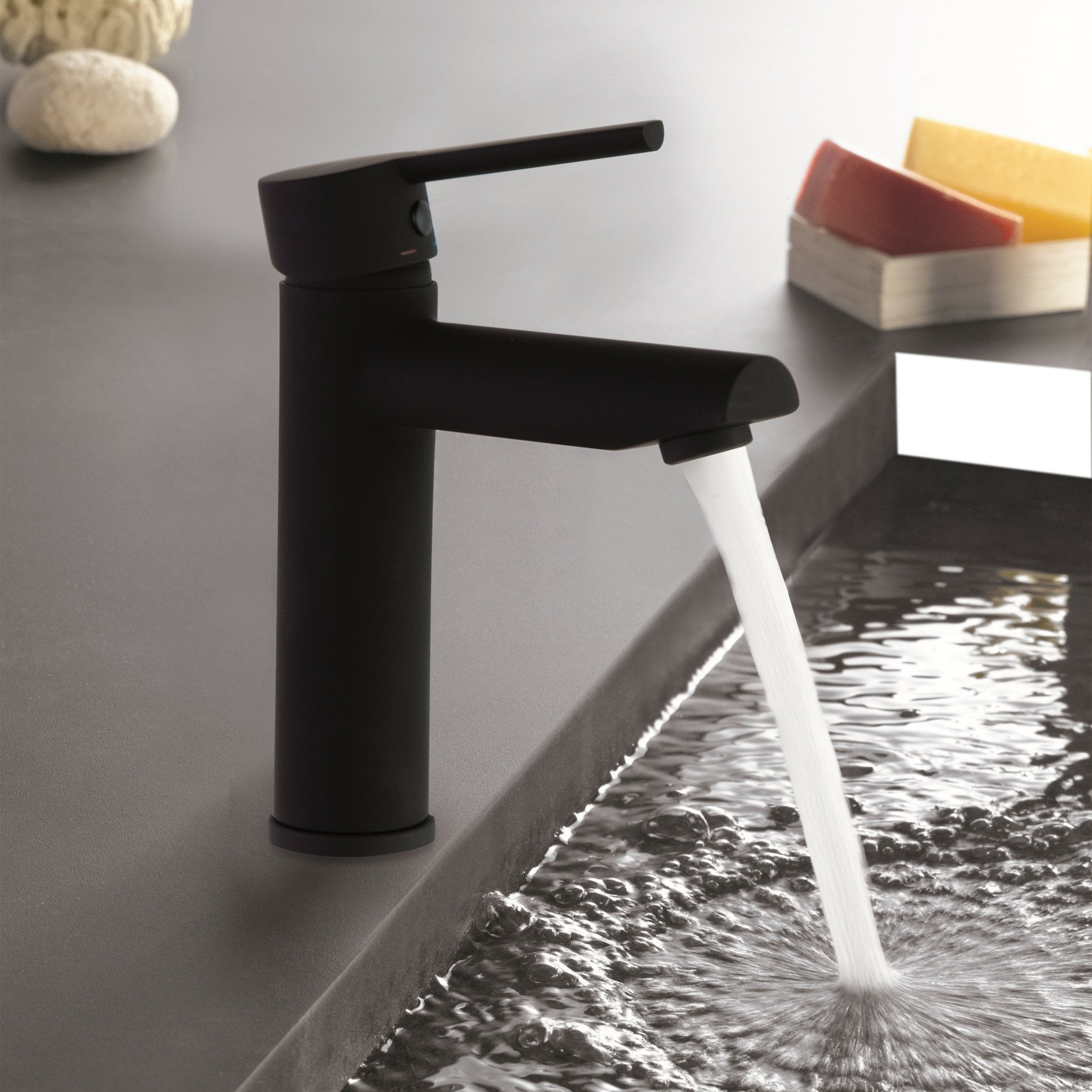 Ramon Soler - Grifo de lavabo monomando Drako negro mate - BricoandPool