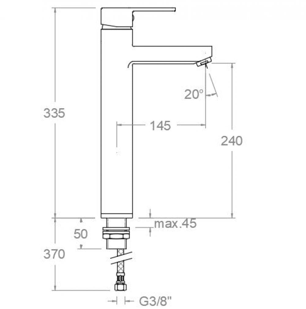 Ramon Soler - Grifo de lavabo monomando L Drako cromo - BricoandPool