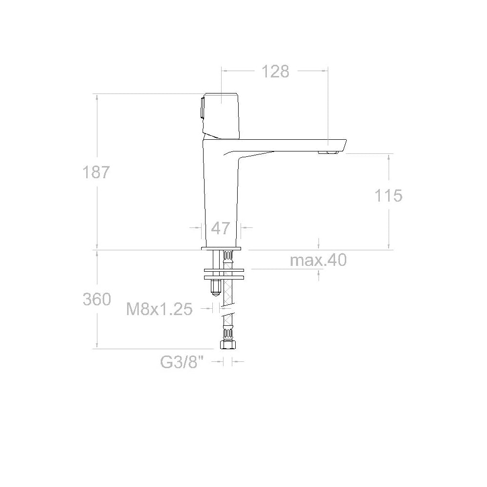 Ramon Soler - Grifo de lavabo monomando Tzar níquel cepillado - BricoandPool