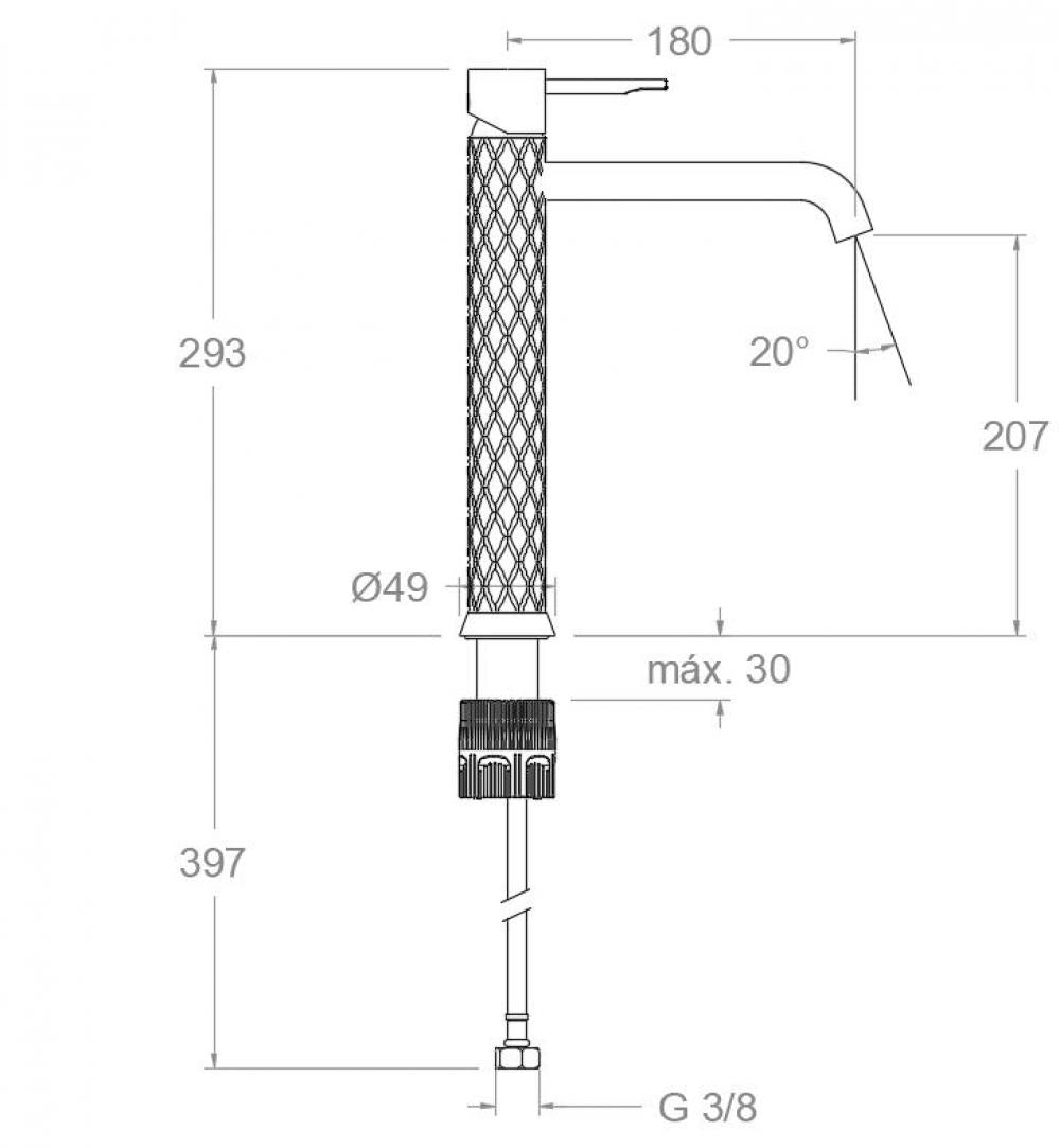 Ramon Soler - Grifo de lavabo monomando XL 5L Odisea Joya oro cepillado - BricoandPool