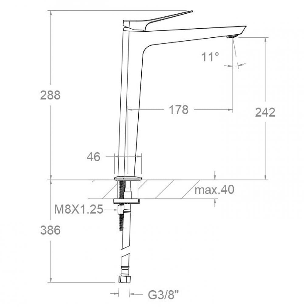 Ramon Soler - Grifo de lavabo monomando XL Prisma oro cepillado - BricoandPool