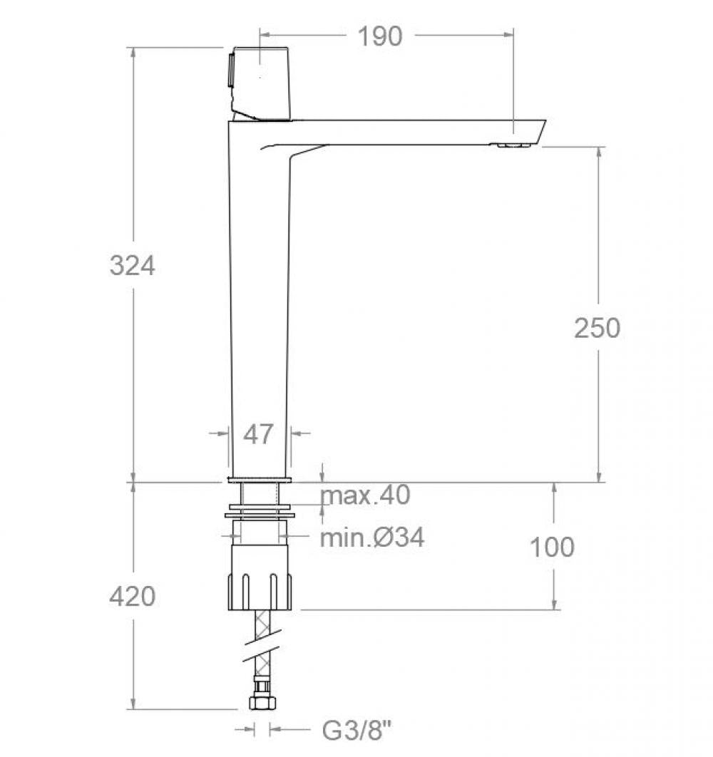 Ramon Soler - Grifo de lavabo monomando XL Tzar oro cepillado - BricoandPool