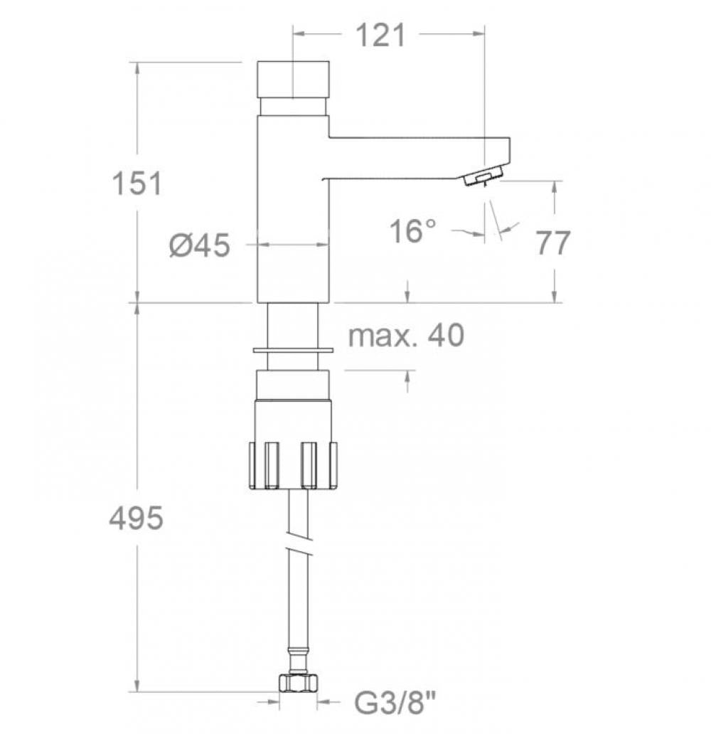 Ramon Soler - Grifo de lavabo temporizado mezclador Solestop fría y caliente cromo - BricoandPool
