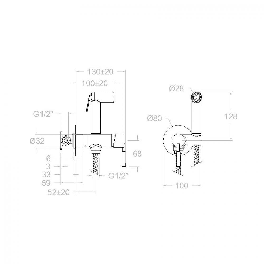 Ramon Soler - Grifo de WC empotrado monomando WC Magnet con doble cierre de seguridad y duchita cromo - BricoandPool