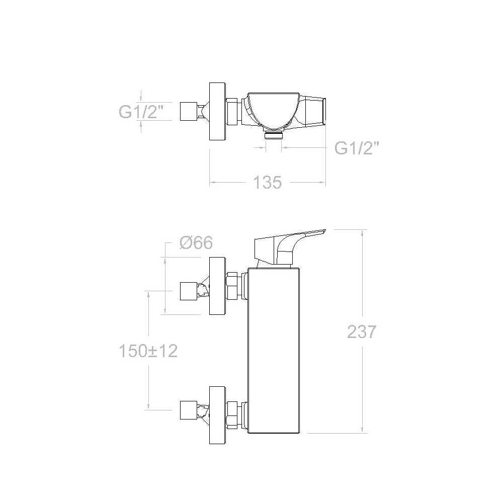 Ramon Soler - Grifo monomando de ducha con repisa de vidrio Urban Chic cromo - BricoandPool