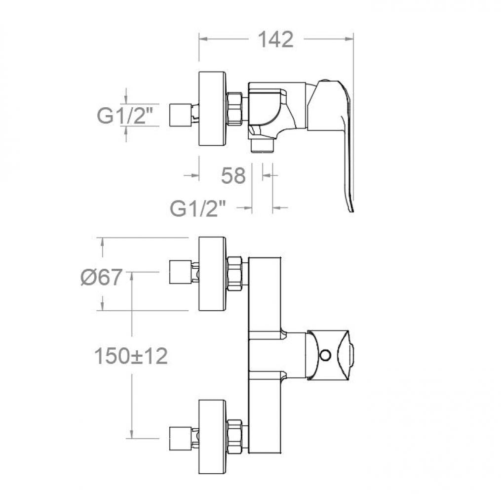 Ramon Soler - Grifo monomando de ducha Ypsilon Plus cromo - BricoandPool