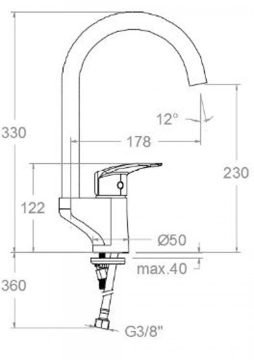 Ramon Soler - Grifo monomando de fregadero New Fly caño alto giratorio 360º cromo - BricoandPool