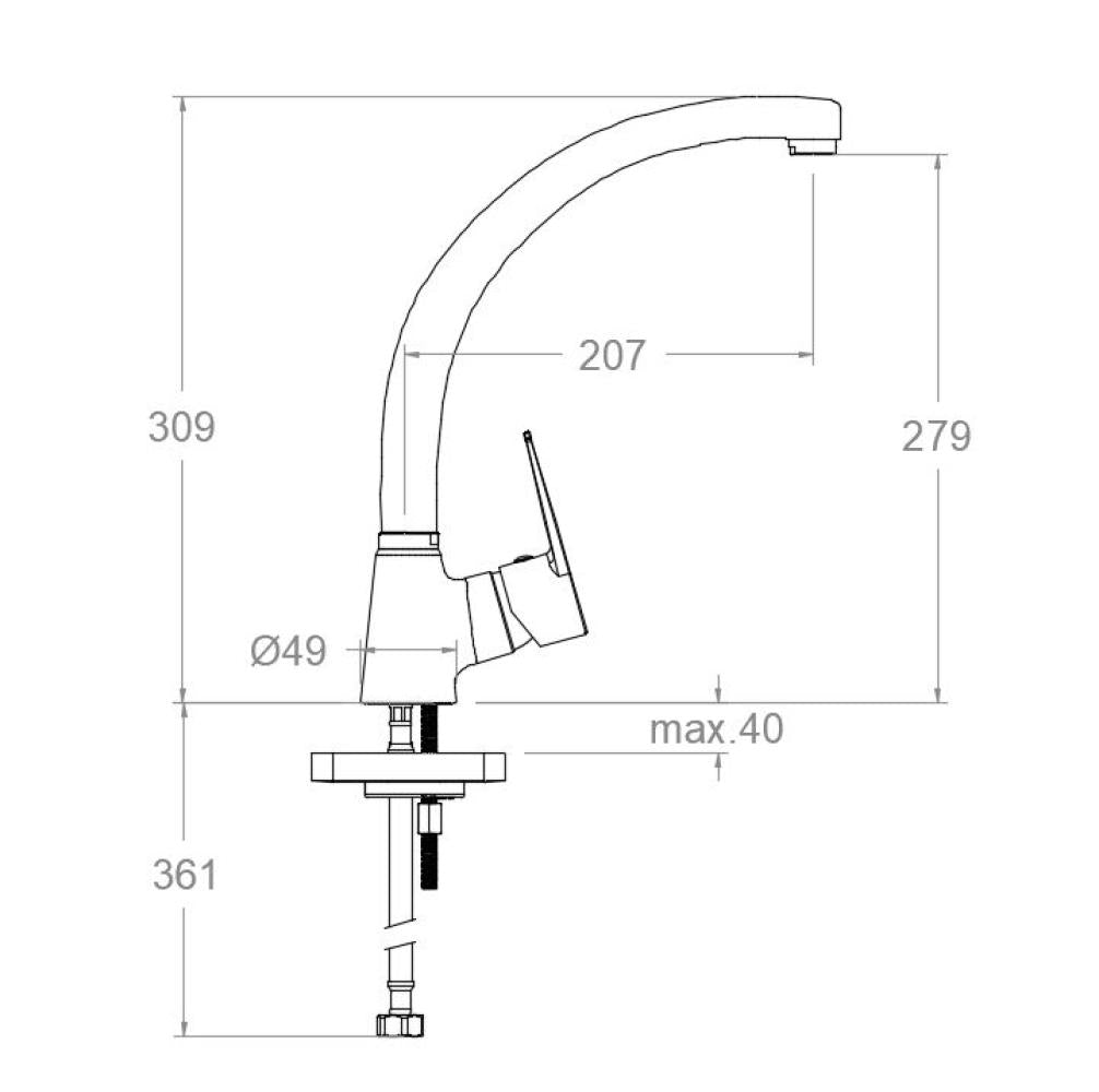 Ramon Soler - Grifo monomando de fregadero Titanium caño giratorio cromo - BricoandPool