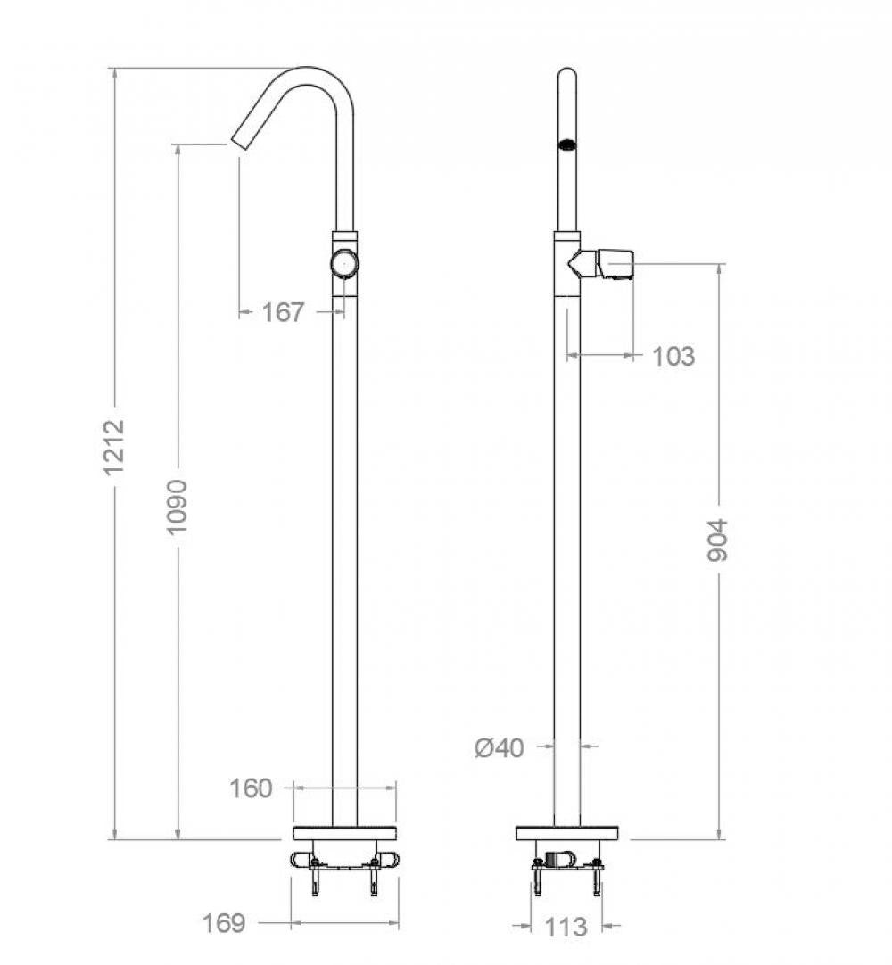 Ramon Soler - Grifo monomando de lavabo de columna Tzar níquel cepillado - BricoandPool