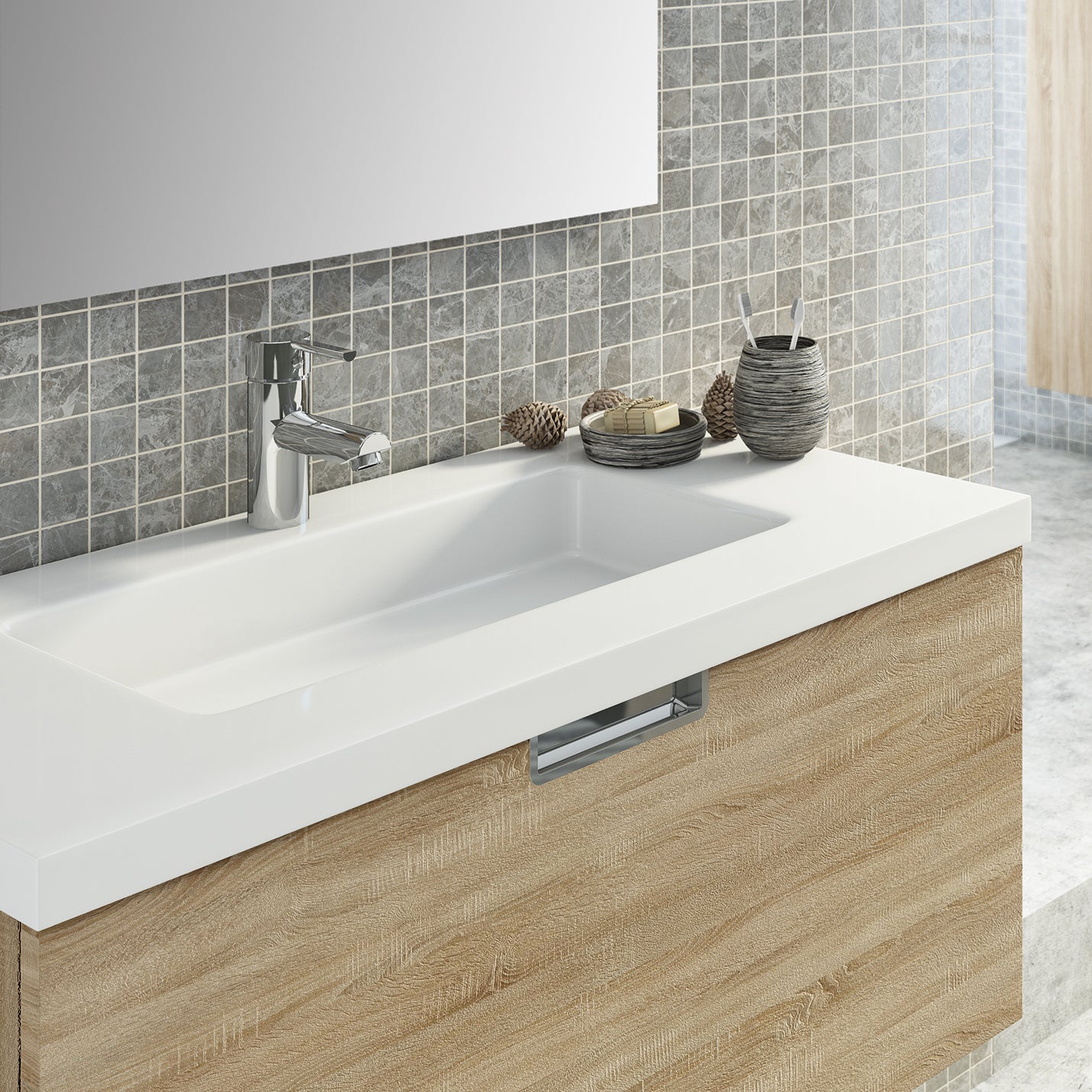 Ramon Soler - Grifo monomando de lavabo Drako 1 agua fría cromo - BricoandPool