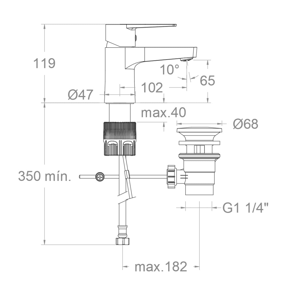 Ramon Soler - Grifo monomando de lavabo Titanium Tool Free cromo - BricoandPool