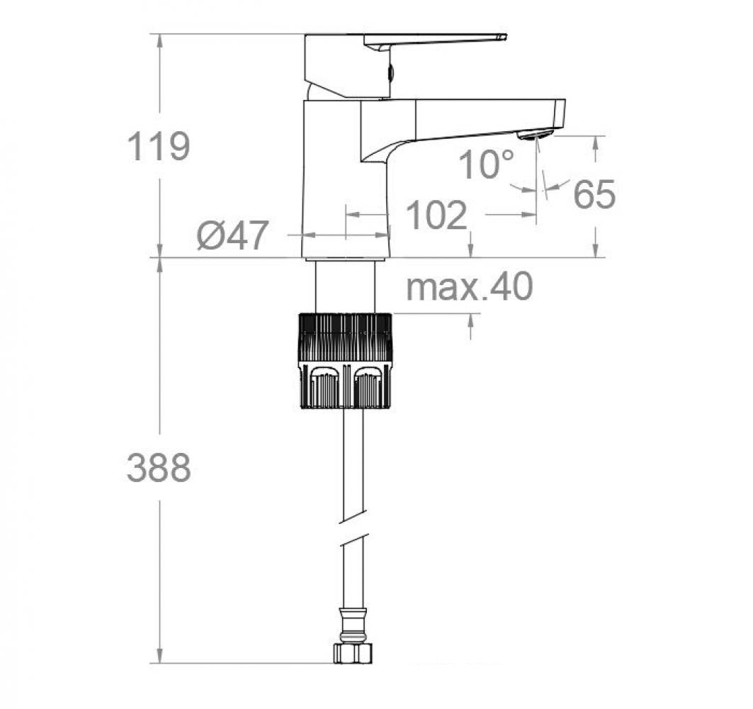 Ramon Soler - Grifo monomando de lavabo Titanium Tool Free cromo - BricoandPool