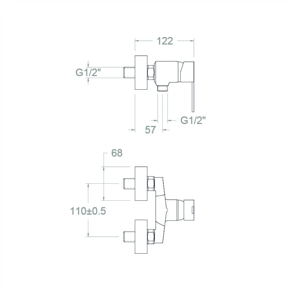 Ramon Soler - Grifo monomando mural para WC Alexia 110 mm cromo - BricoandPool