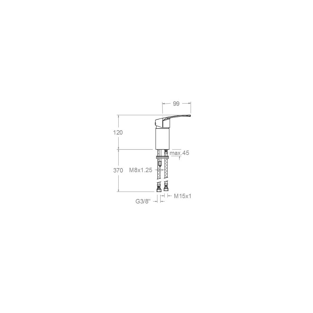 Ramon Soler - Grifo monomando para peluquería New Fly cromo - BricoandPool