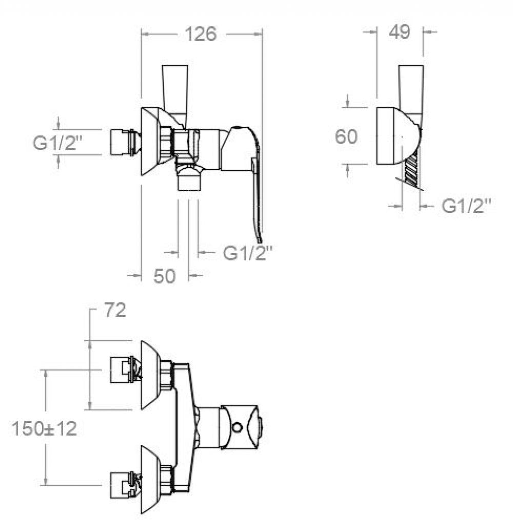 Ramon Soler - Grifo para WC monomando mural Ypsilon Plus con ducha de metal cromo - BricoandPool