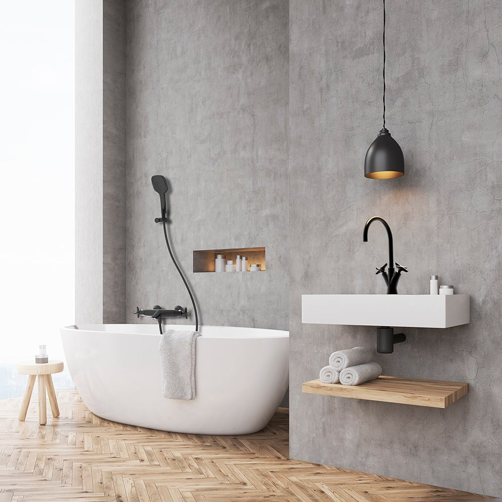 Ramon Soler - Grifo termostático de baño - ducha Adagio negro mate - BricoandPool