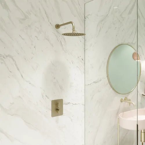 Ramon Soler - Grifo termostático empotrado 1 vía Alexia oro cepillado - BricoandPool