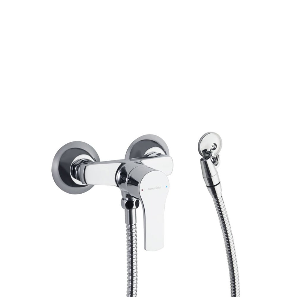 Ramon Soler - Monomando mural para WC con accesorios de ABS, cromo - BricoandPool