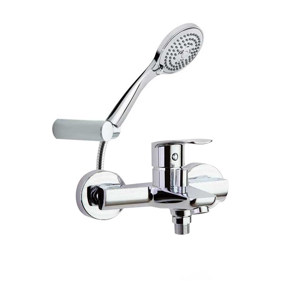 Ramon Soler - New Fly, conjunto monomando de baño - ducha con equipo de ducha, cromo - BricoandPool