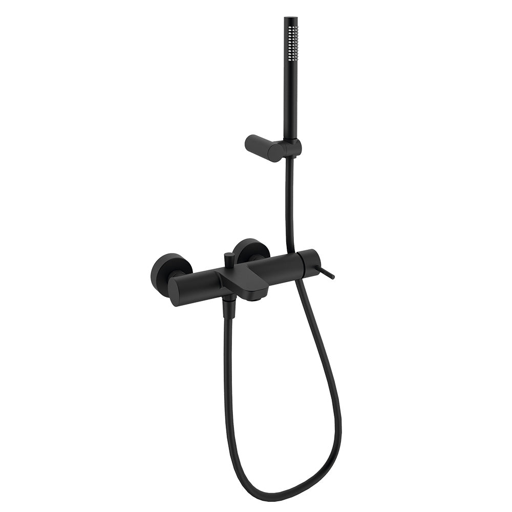 Ramon Soler - Odisea, conjunto monomando de baño - ducha con equipo de ducha, negro mate - BricoandPool
