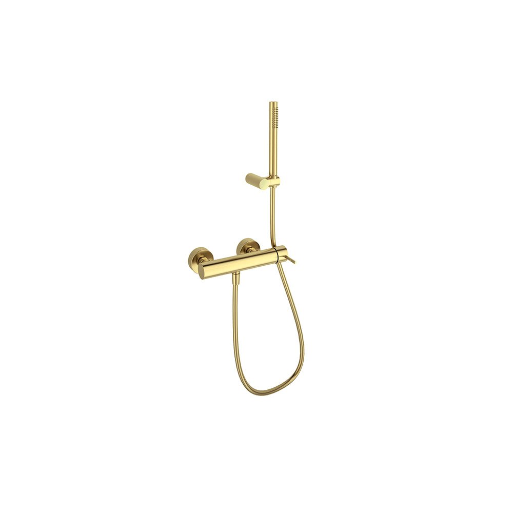Ramon Soler - Odisea, conjunto monomando de ducha con equipo de ducha, oro cepillado - BricoandPool
