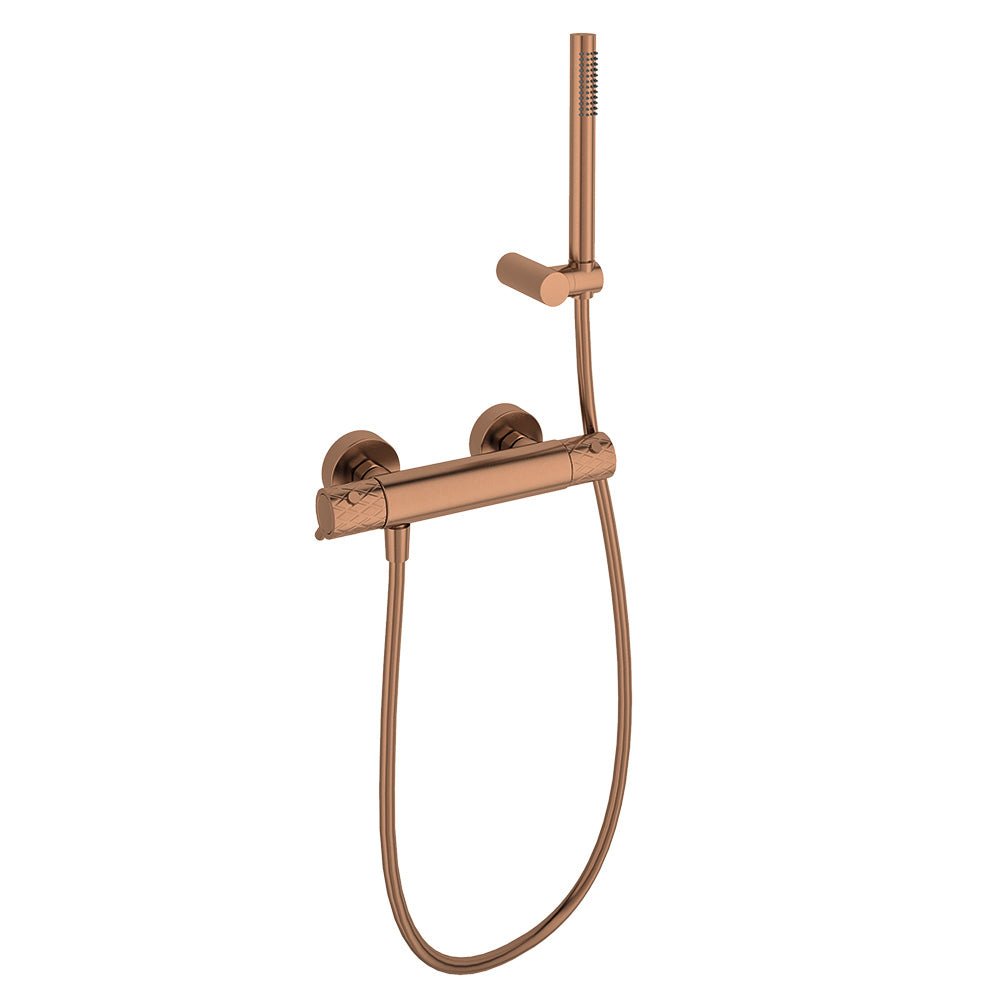 Ramon Soler - Odisea Joya, termostático de ducha con equipo de ducha, cobre cepillado - BricoandPool