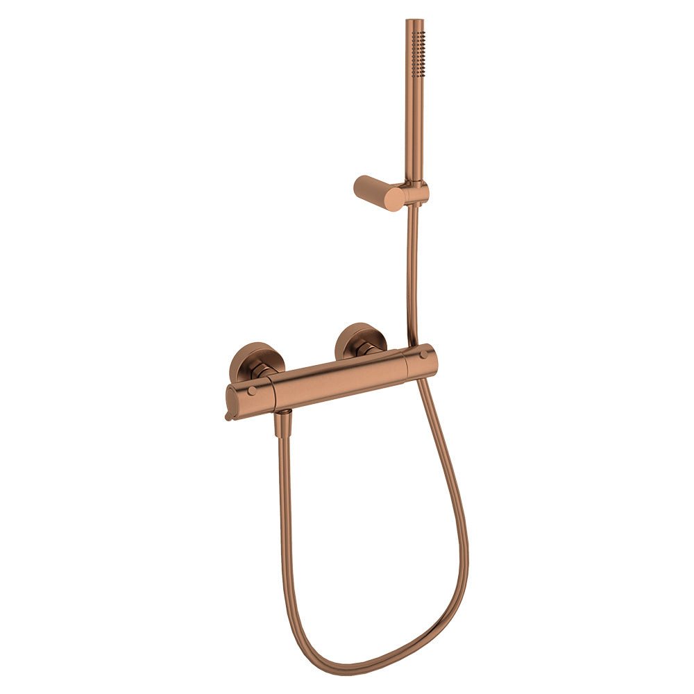 Ramon Soler - Odisea, termostático de ducha con equipo de ducha, cobre cepillado - BricoandPool