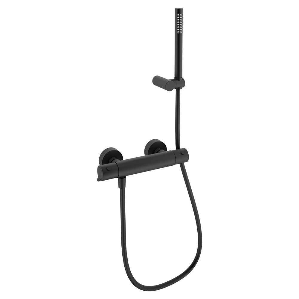 Ramon Soler - Odisea, termostático de ducha con equipo de ducha, negro mate - BricoandPool