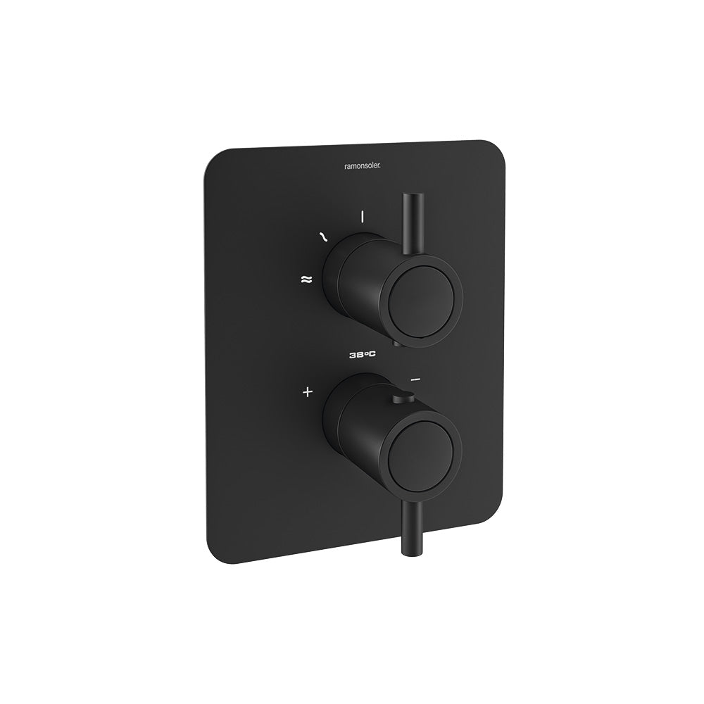 Ramon Soler - Odisea, termostático de ducha empotrado, negro mate - BricoandPool