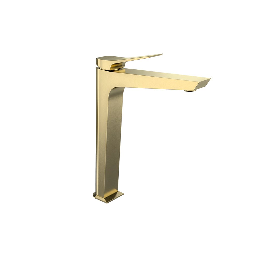 Ramon Soler - Prisma, monomando de lavabo XL, oro cepillado - BricoandPool